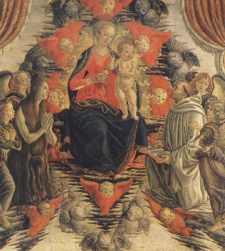 Francesco Botticini The Virgin and the Nino in the glory with Holy Maria Mary magdalene, San Bernardo and angeles china oil painting image